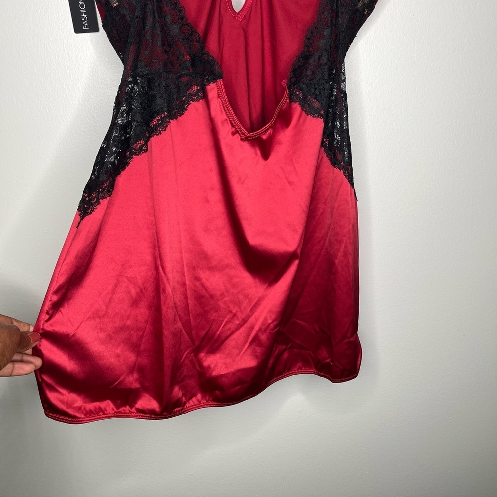 NWT Fashion Nova Soft Kisses Satin/Lace Babydoll Bra Top Lingerie Size 2X. - Picture 11 of 12
